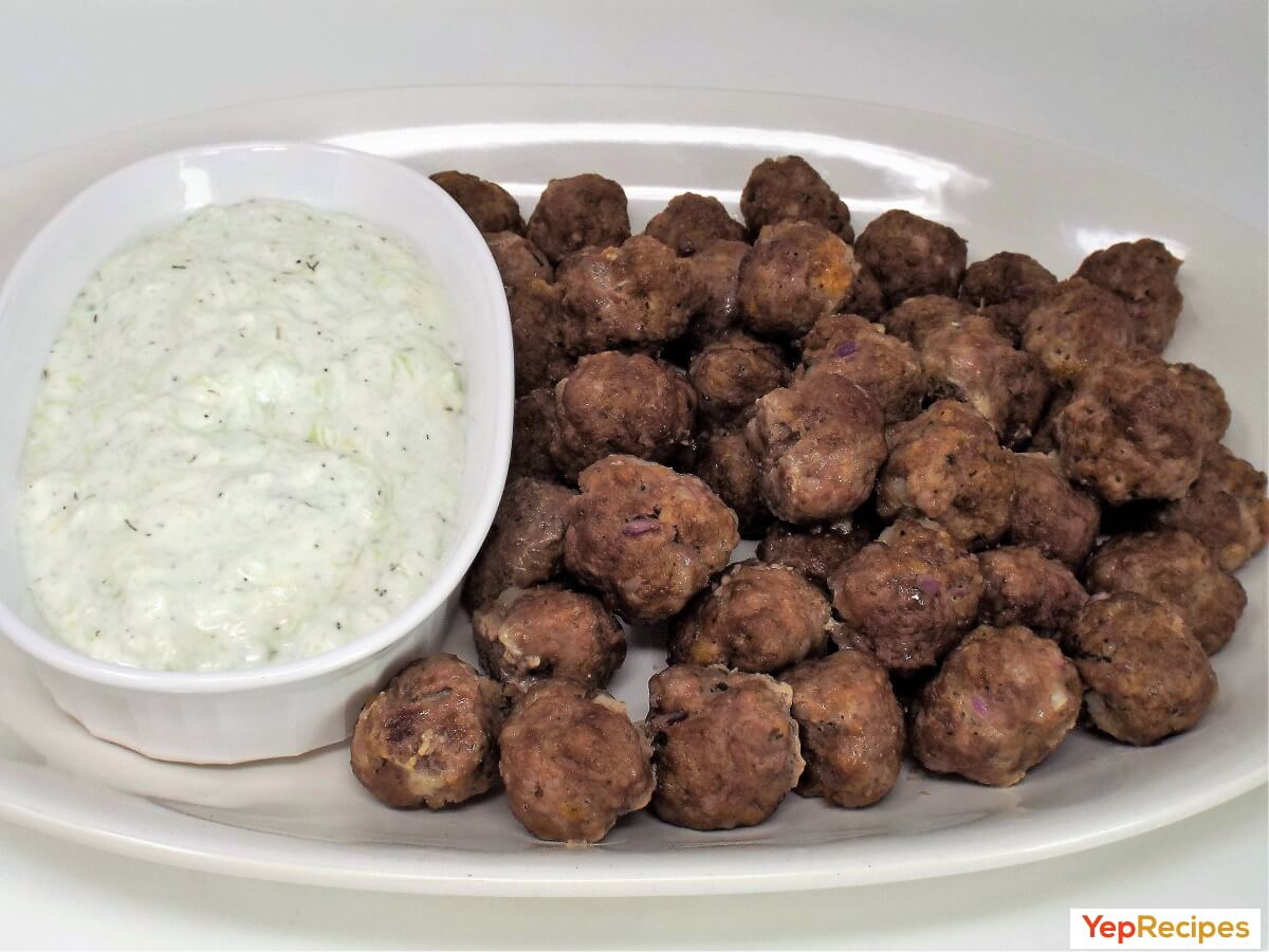 Baked Keftethes with Tzatziki recipe