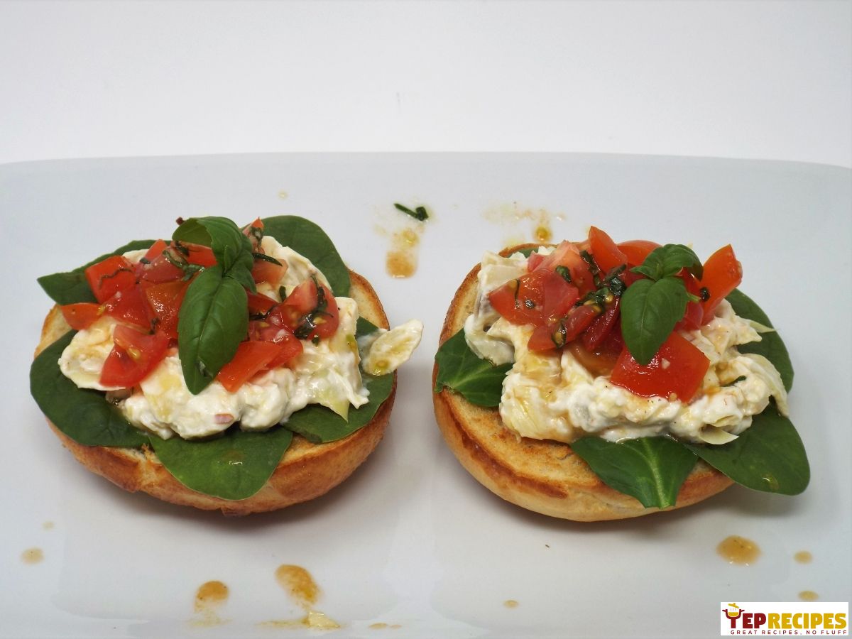 Bruschetta Bagels with Artichoke Cream Cheese Recipe YepRecipes