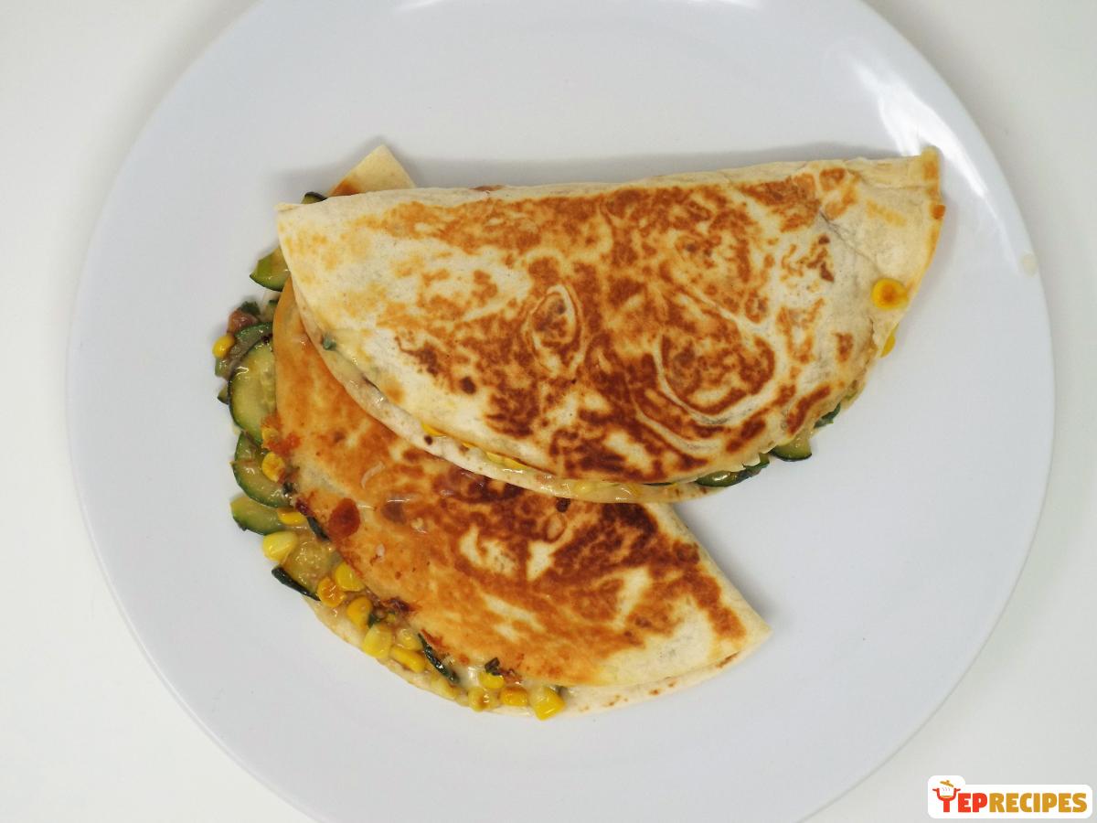 Spicy Corn and Zucchini Quesadillas recipe