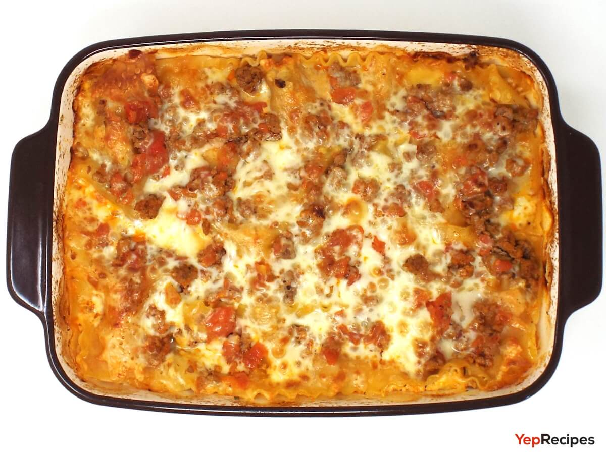 Italian Sausage and Three Cheese Lasagna recipe