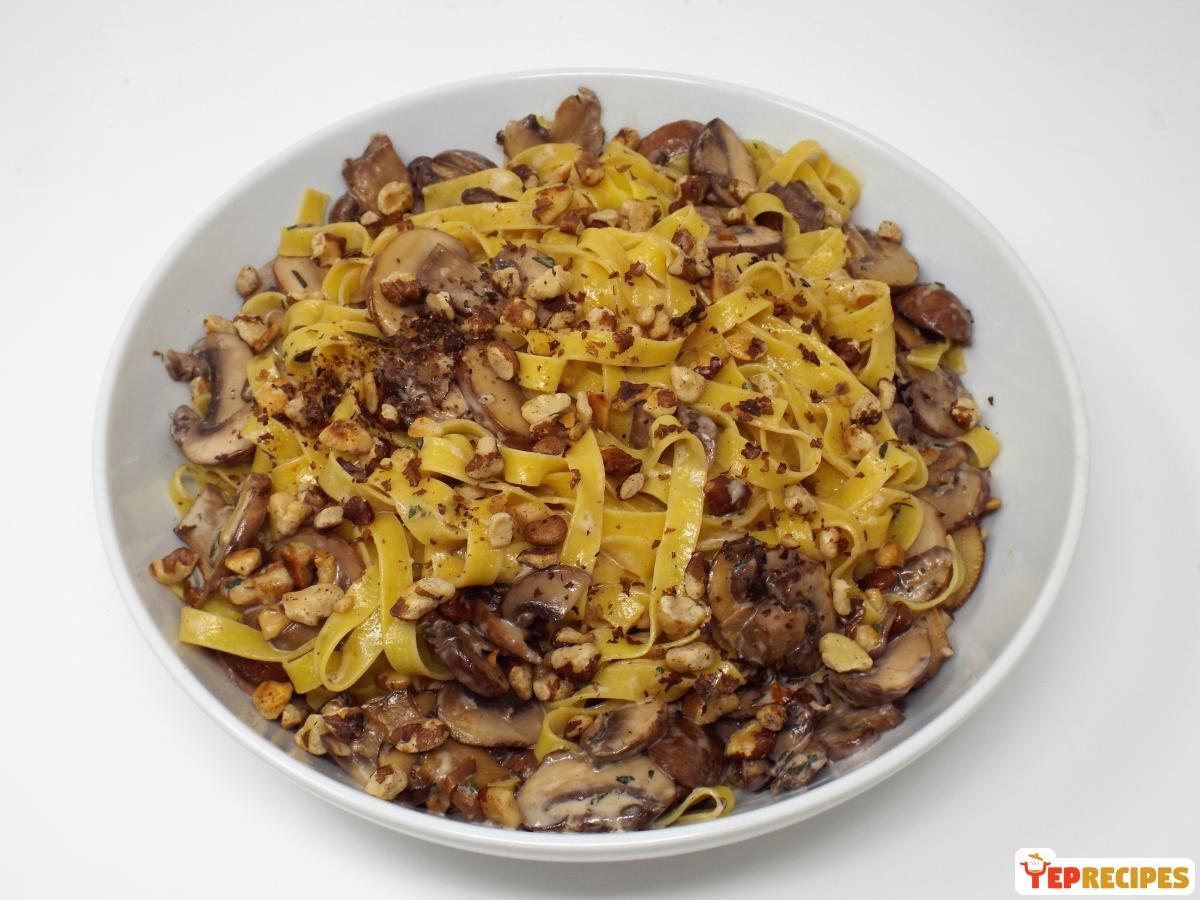 Mushroom and Toasted Walnut Tagliatelle recipe