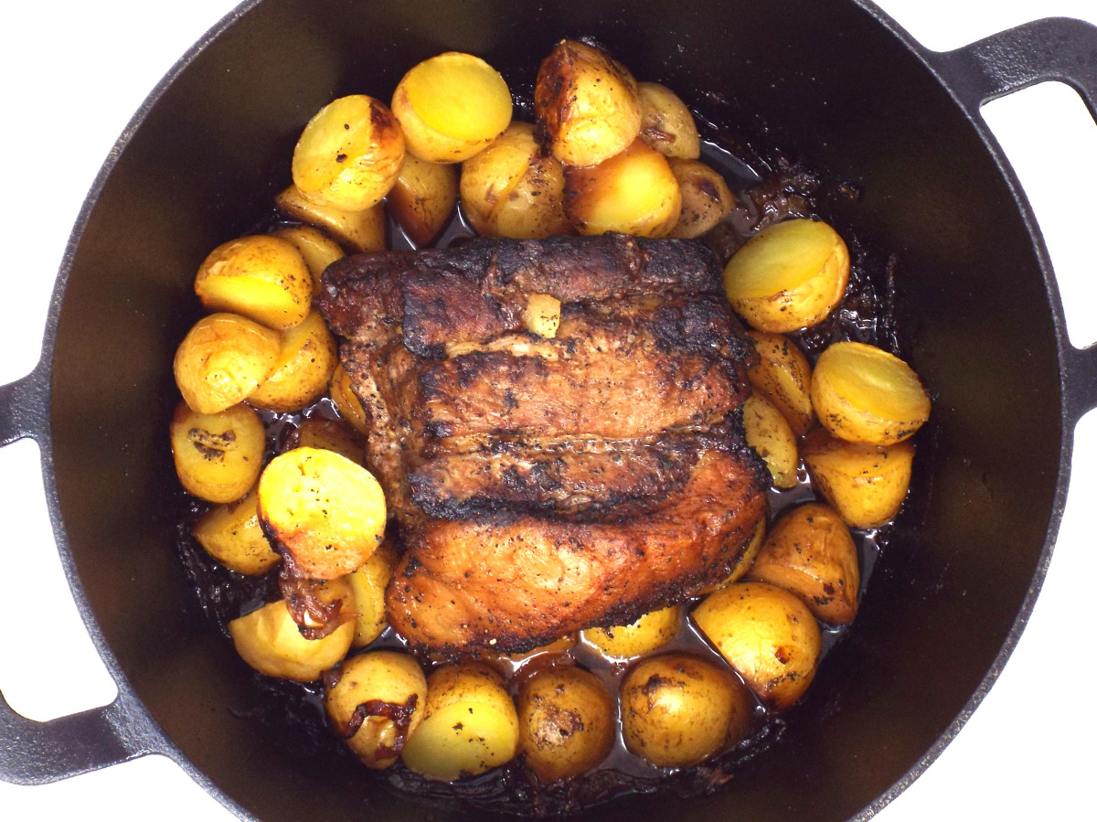 Oven Braised Pork Shoulder and Baby Potatoes recipe