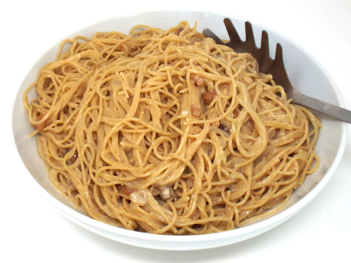 Pork Belly and Asiago Cheese Carbonara recipe