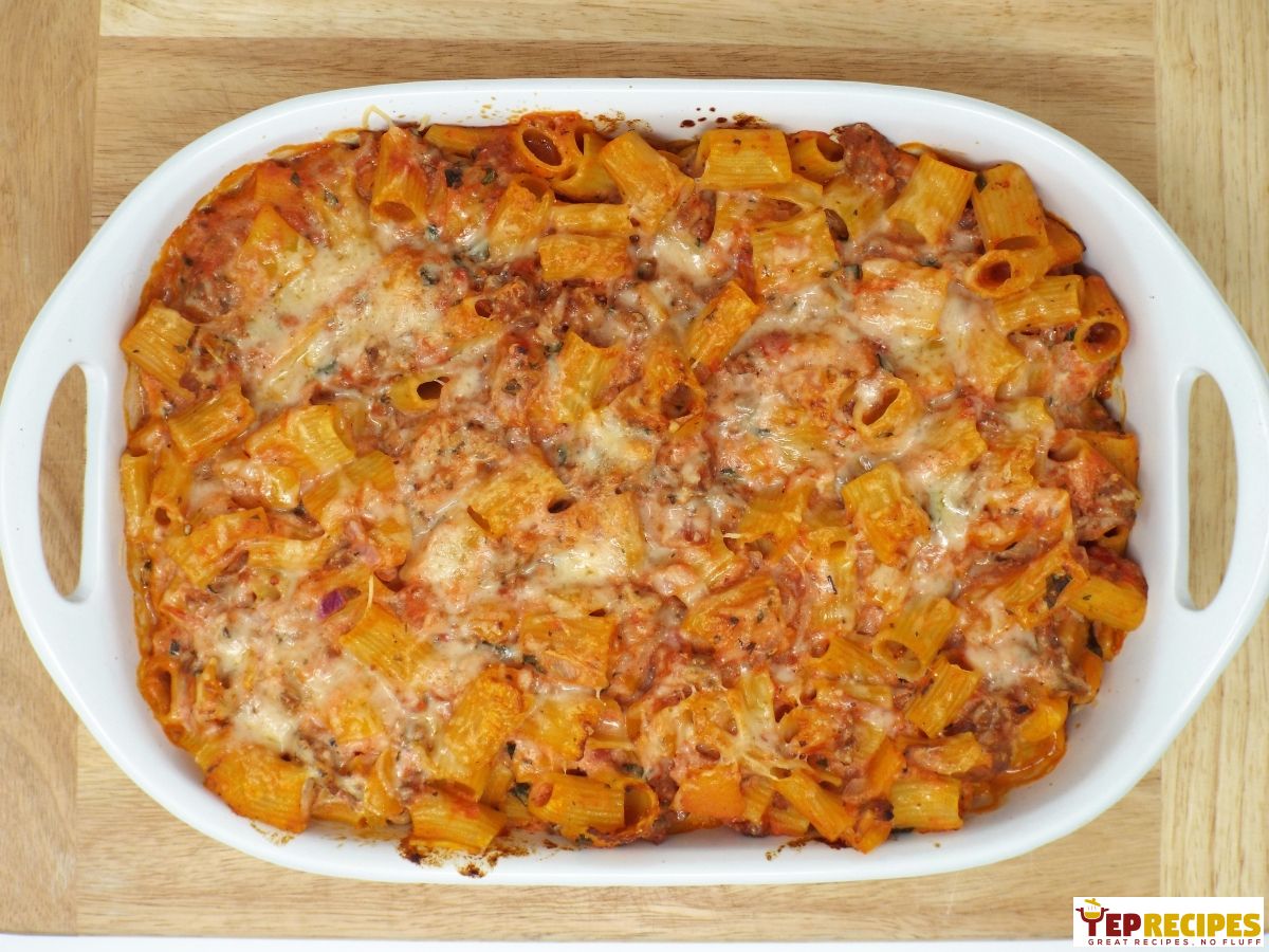 Baked Rigatoni with Sausage and Peppers recipe