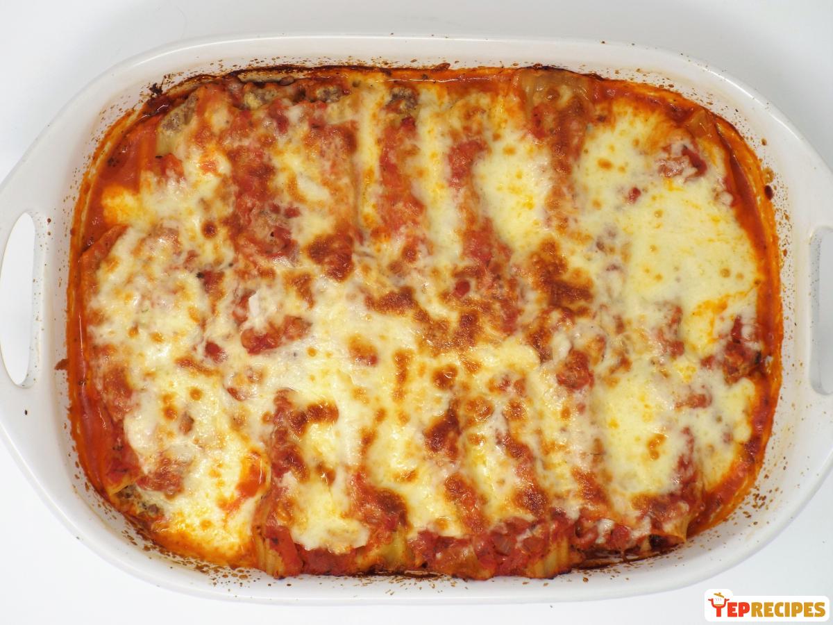 Beef and Cheese Stuffed Manicotti recipe