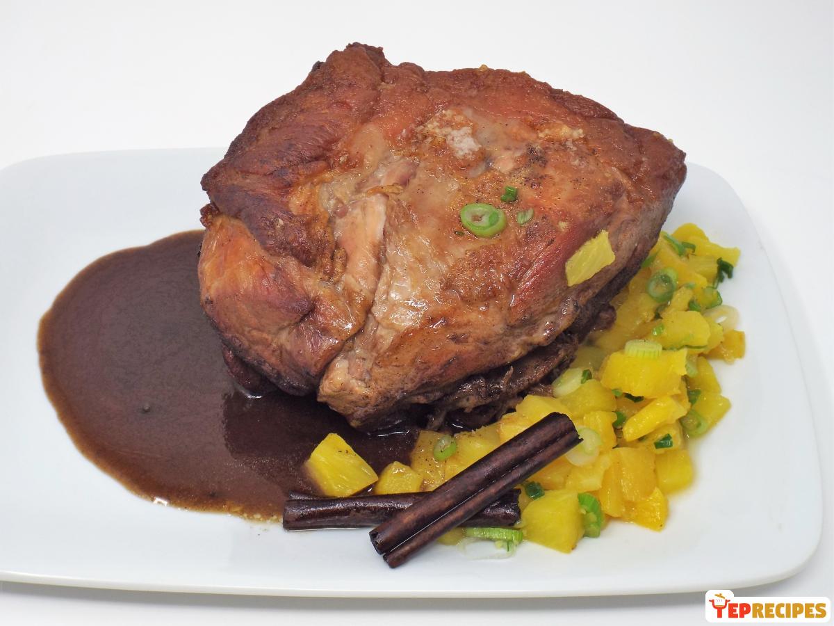 Caribbean Pork Roast with Gingered Pineapple recipe