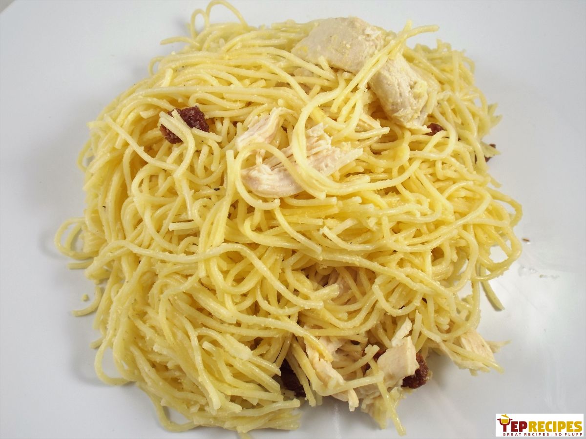 Angel Hair Carbonara with Chicken recipe