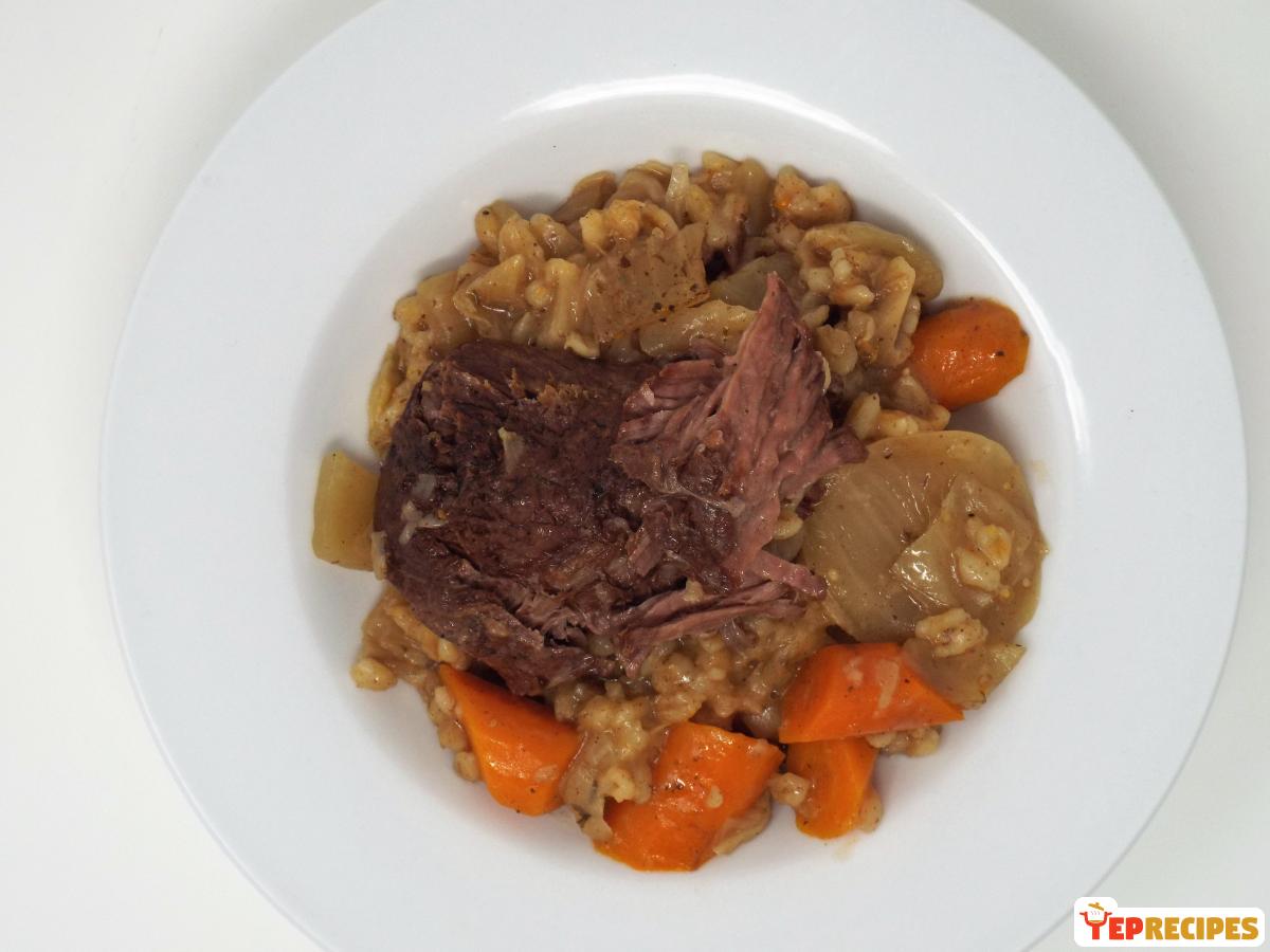 Slow Cooker Pot Roast with Cabbage and Barley recipe