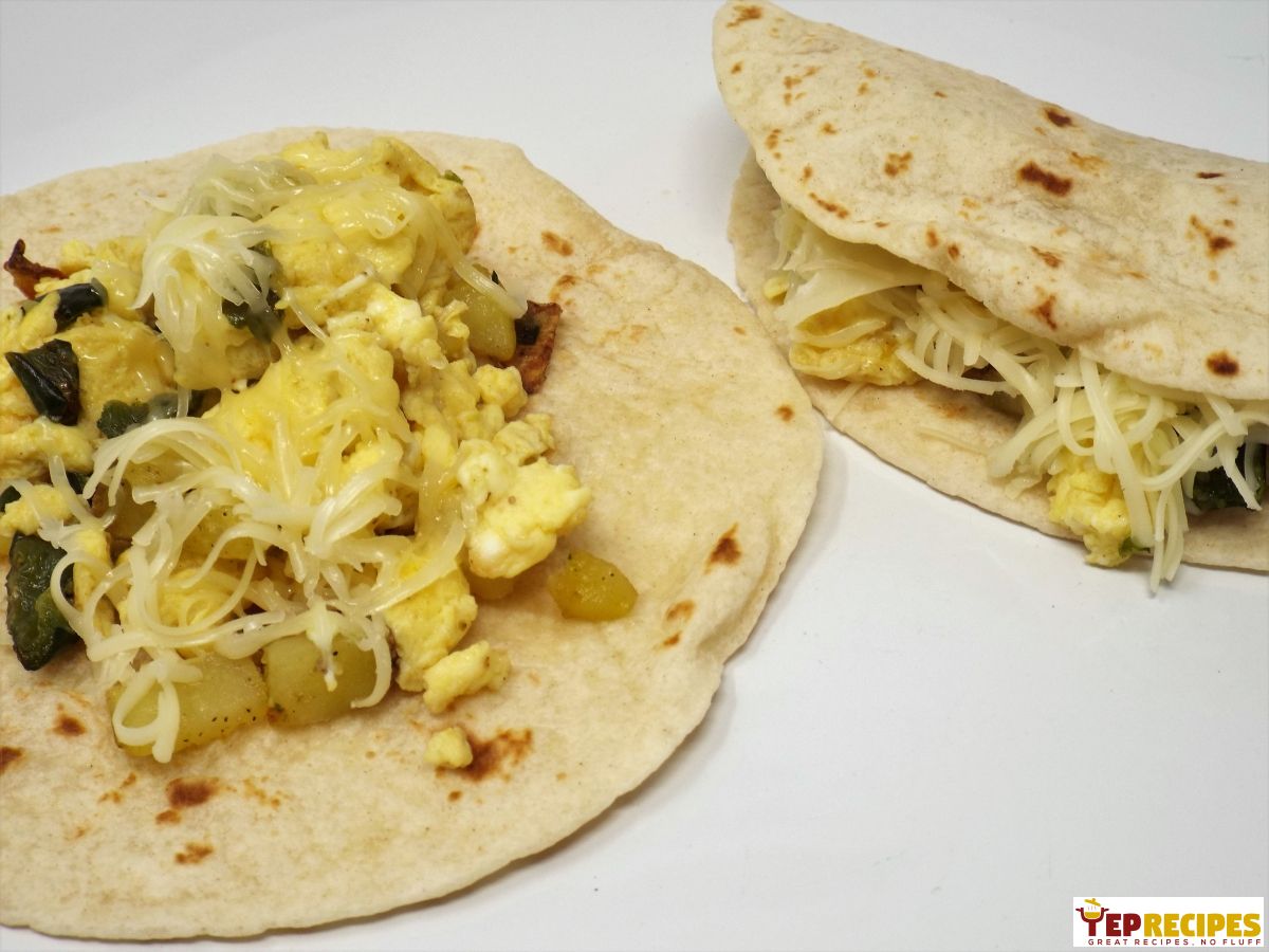 Scrambled Egg and Roasted Poblano Breakfast Tacos recipe