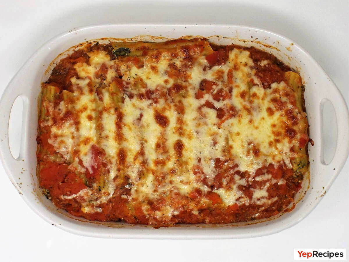 Fresh Spinach and Cheese Stuffed Manicotti recipe