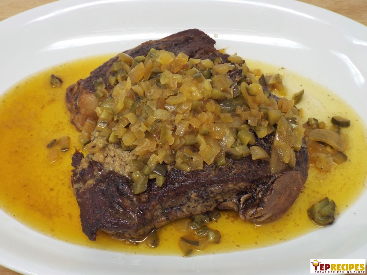 Garlic and Dill Pickle Slow Cooker Pot Roast recipe