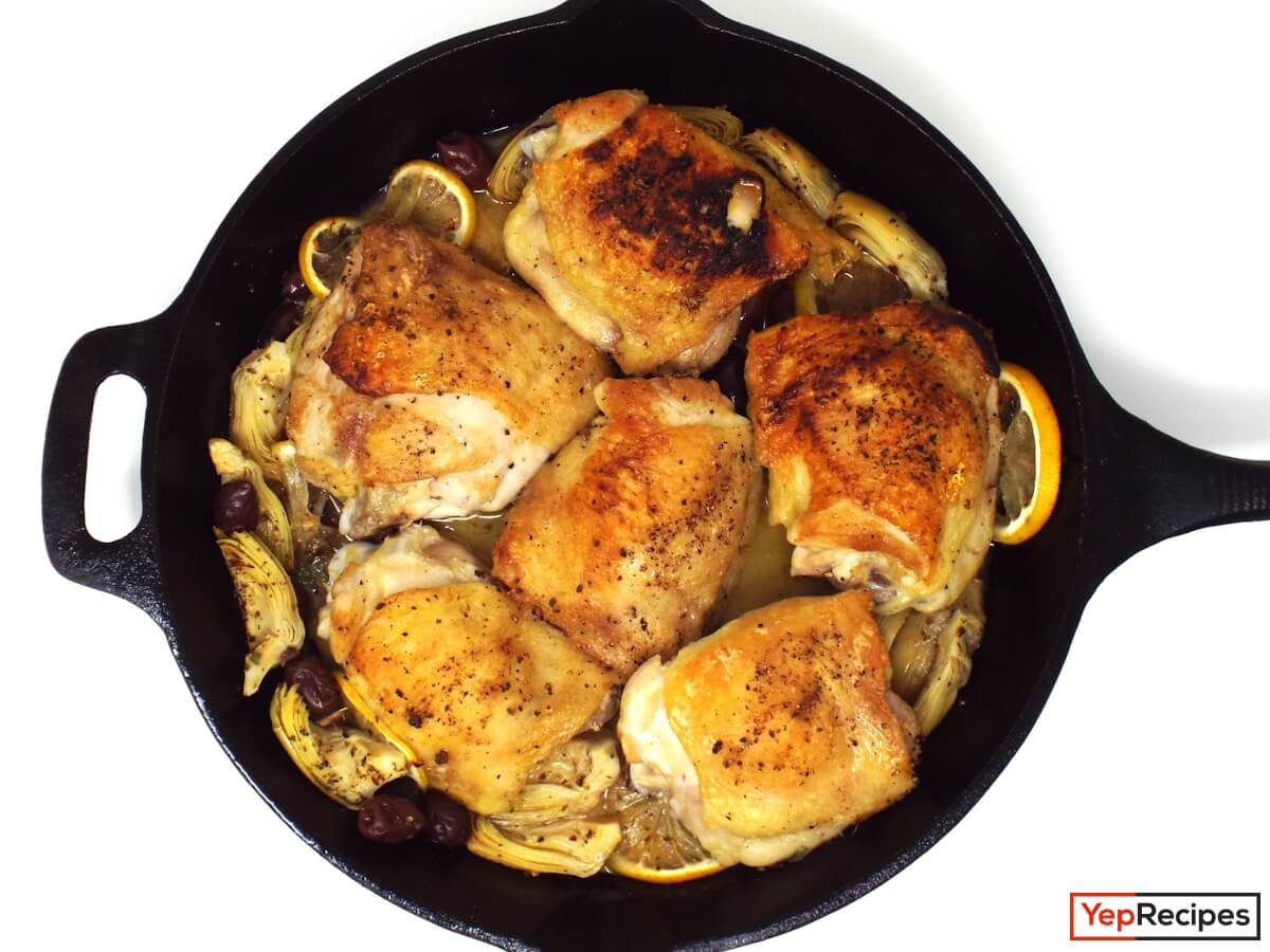 Greek-Style Chicken Thighs with Artichokes and Olives recipe