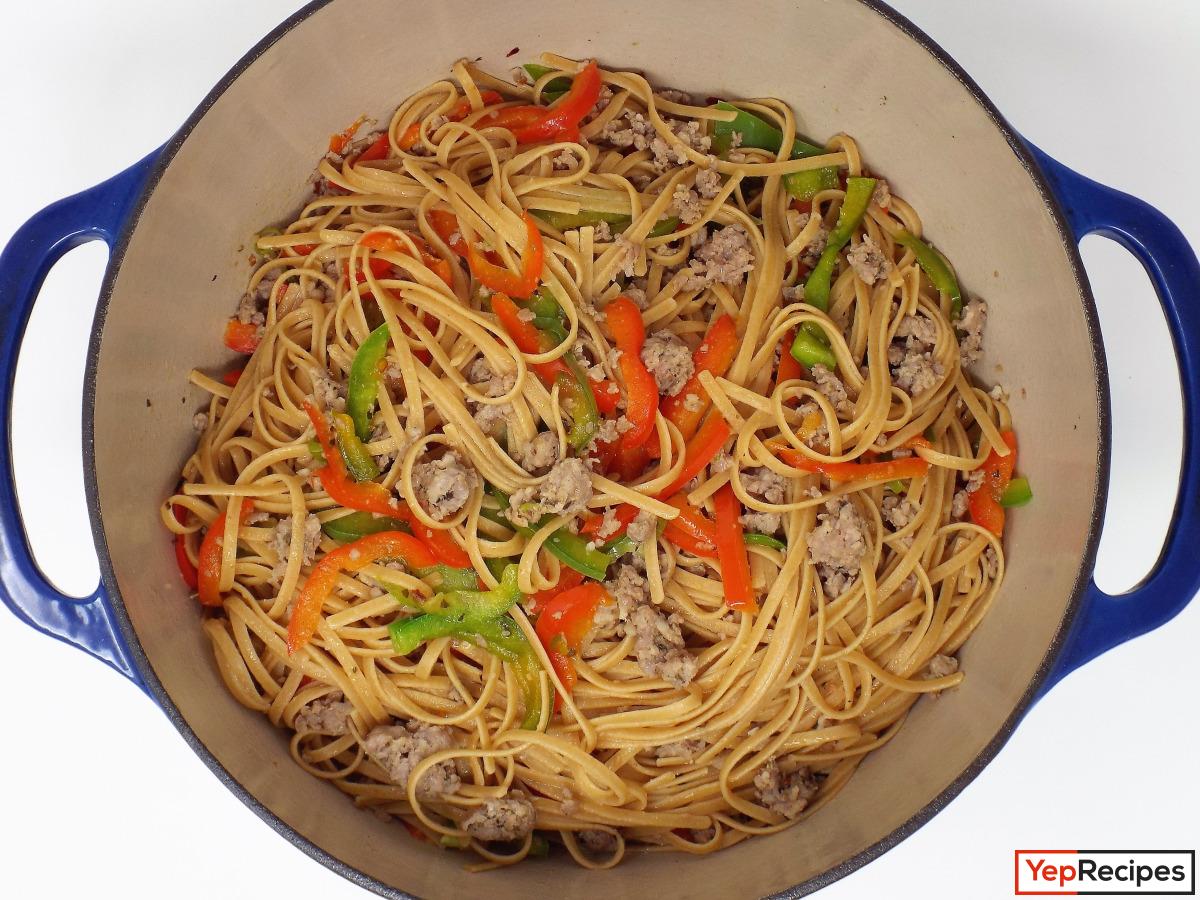 Linguine with Italian Sausage and Bell Peppers recipe