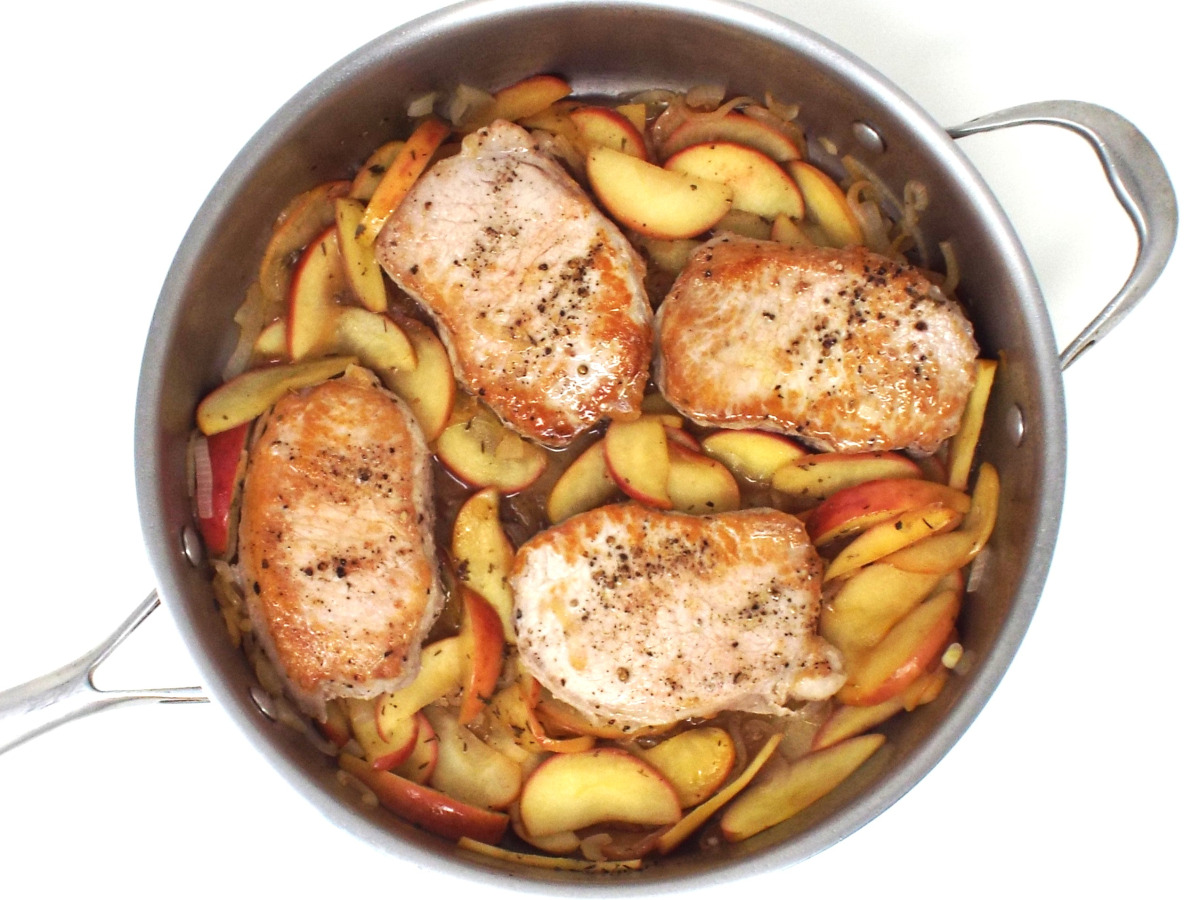 Pork Chops and White Balsamic Apples recipe