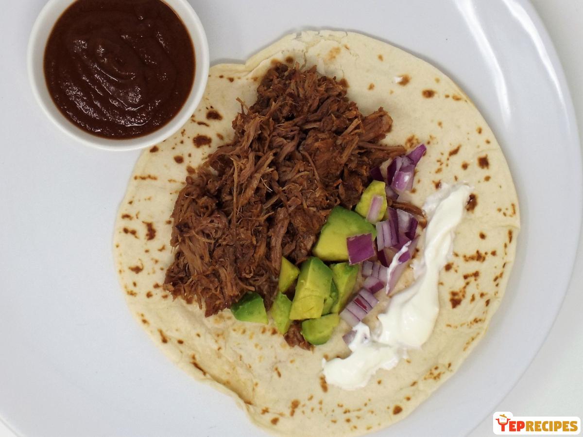 Slow Cooker Pork Mole Tacos recipe