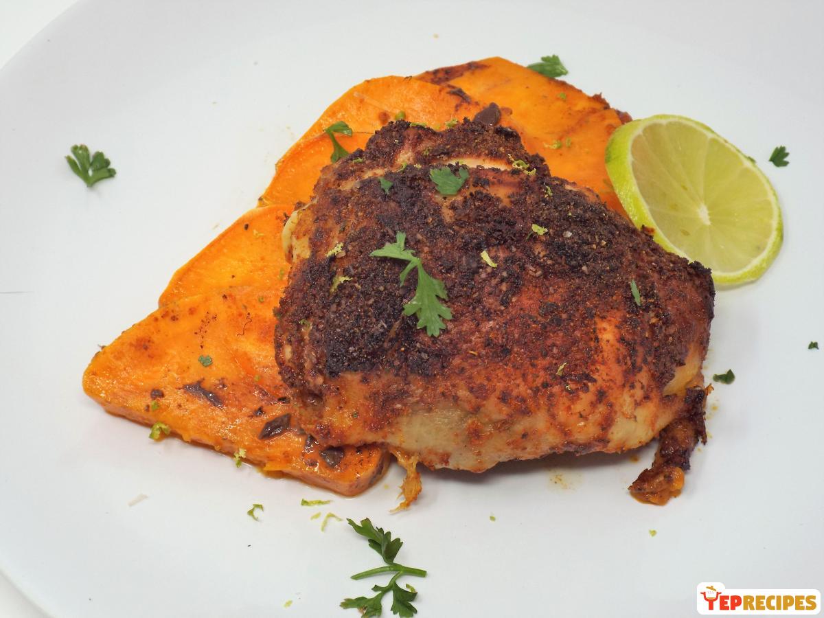 Smoky Chili-Lime Chicken with Sweet Potatoes recipe