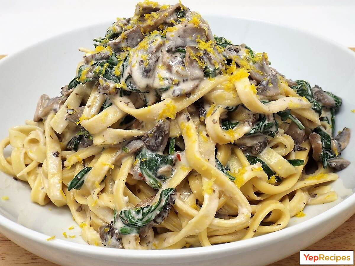 Spinach, Mushroom and Ricotta Fettuccine with Lemon Spinach, Mushroom and Ricotta Fettuccine with Lemon recipe