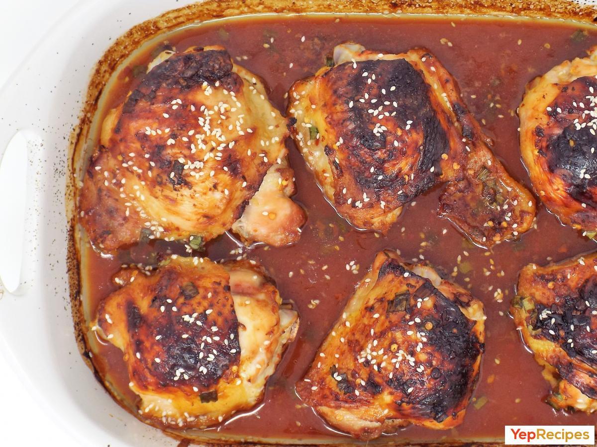 Sweet and Spicy Baked Chicken Thighs recipe