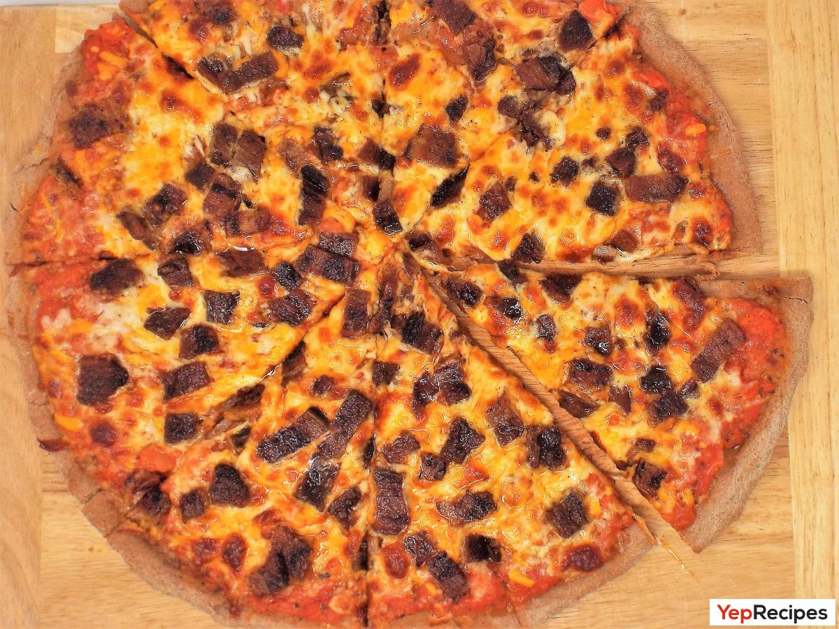 Homemade Three Cheese Pork Belly Pizza recipe