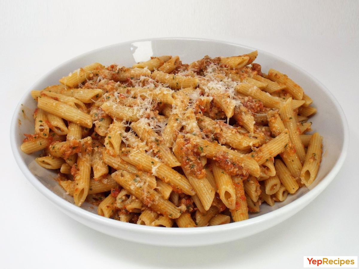 Tomato Pesto Pasta with Almonds recipe