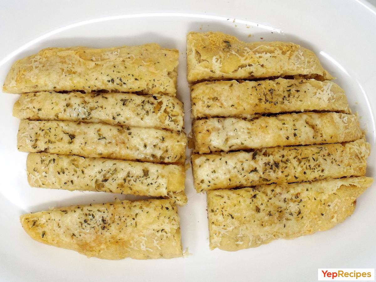 Garlic and Parmesan Bread Strips recipe
