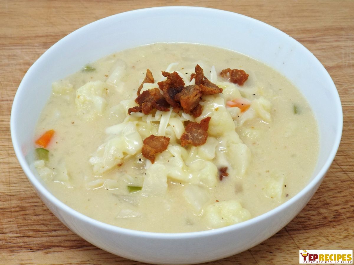 Cauliflower Chowder with Crispy Pork Belly recipe