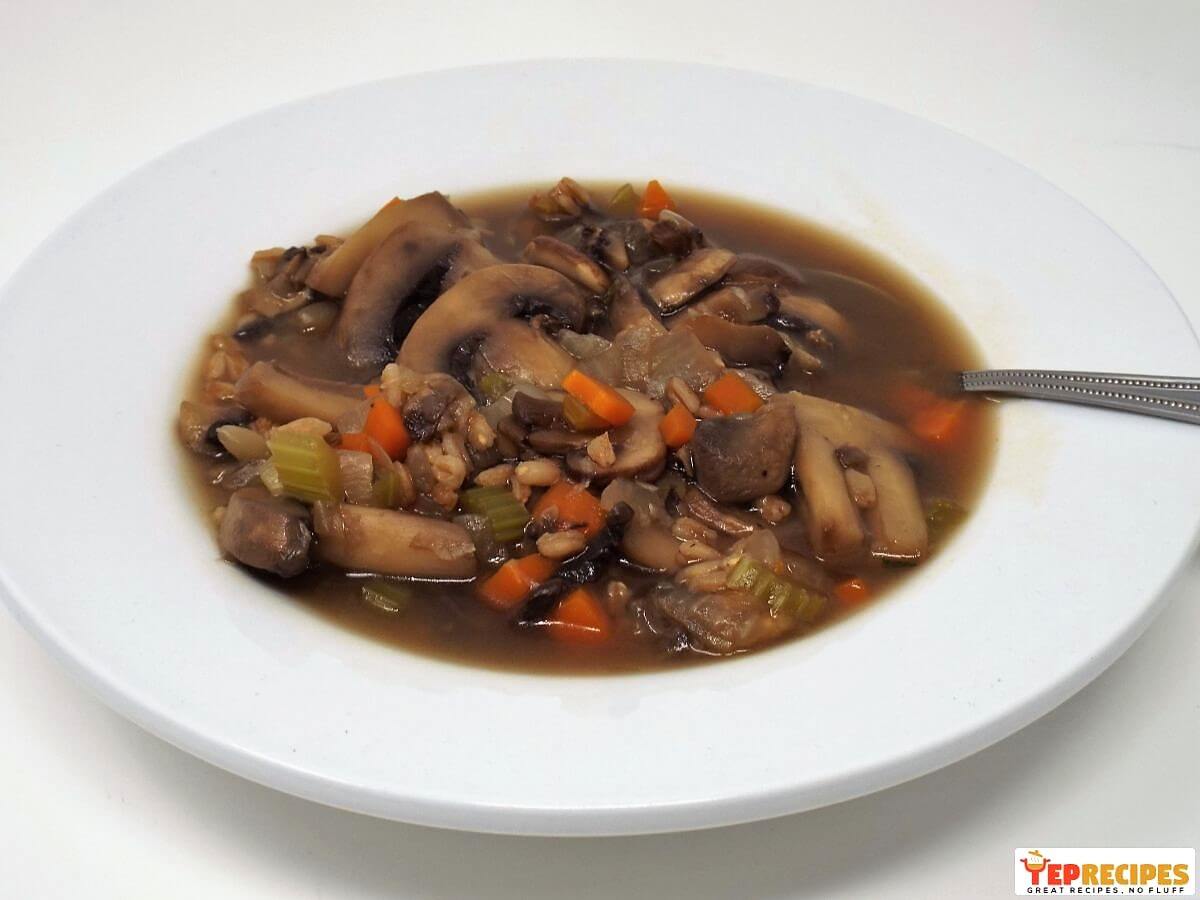 Hearty Mushroom and Farro Soup recipe