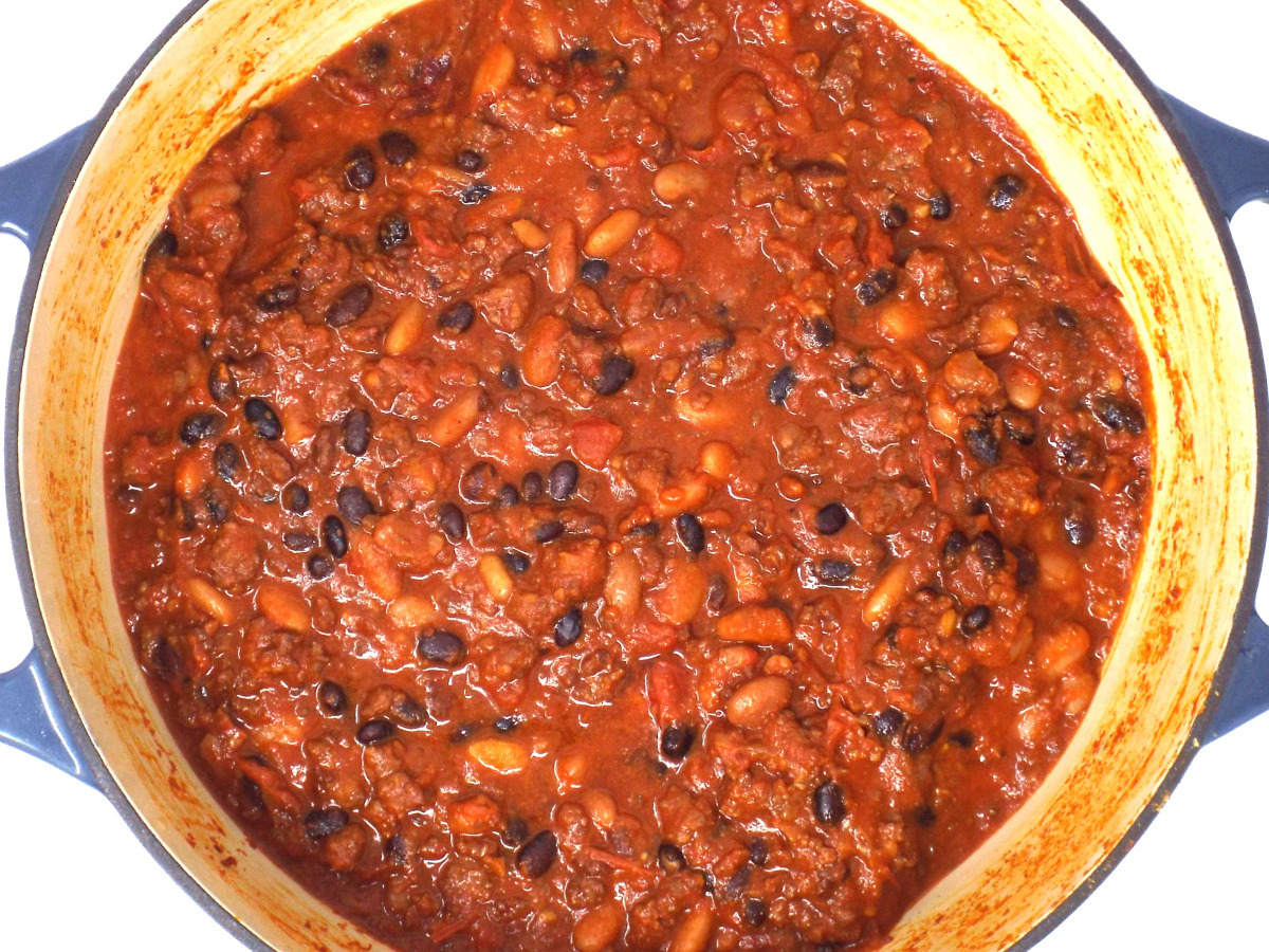 Ground Pork Two Bean Chili recipe