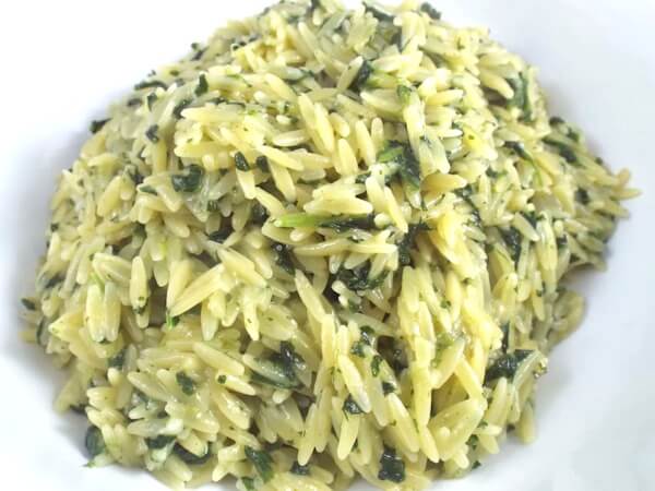 Spinach and Parmesan Orzo Pasta