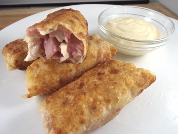 Chicken Cordon Bleu Egg Rolls