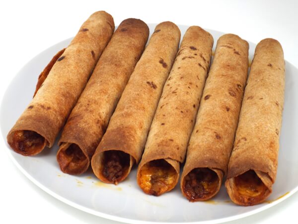 Oven Baked Beef and Cheddar Taquitos