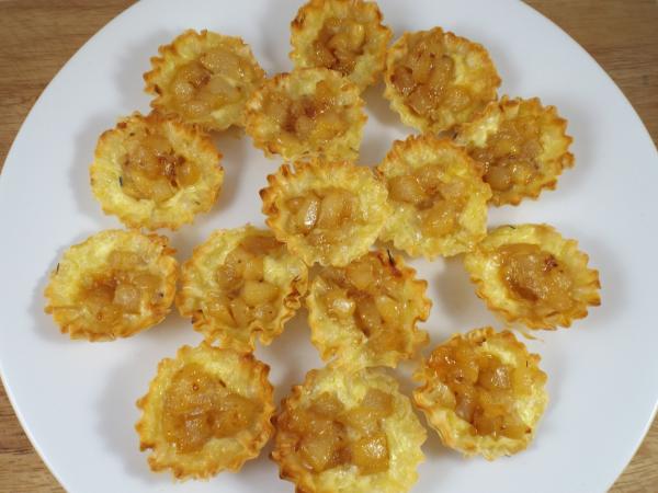 Caramelized Pear & White Cheddar Tartlets