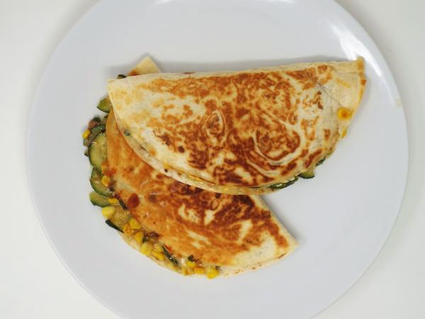 Spicy Corn and Zucchini Quesadillas