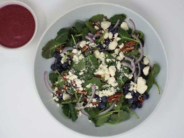 Kale Salad with Blueberry Chia Vinaigrette