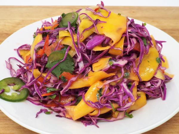 Mango and Red Cabbage Slaw