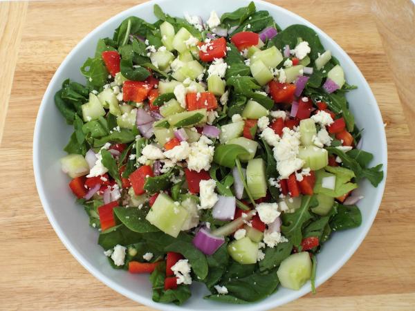 Mediterranean Spinach and Arugula Salad