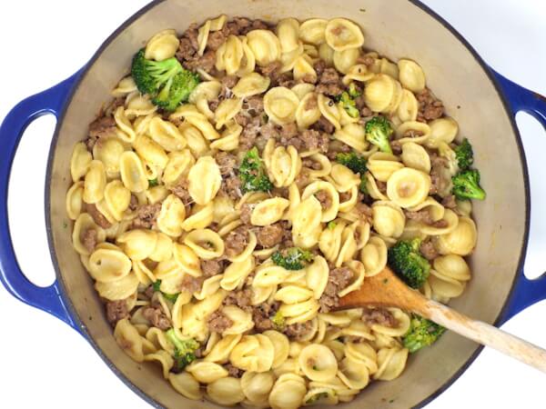 Orecchiette with Homemade Sausage and Fresh Broccoli