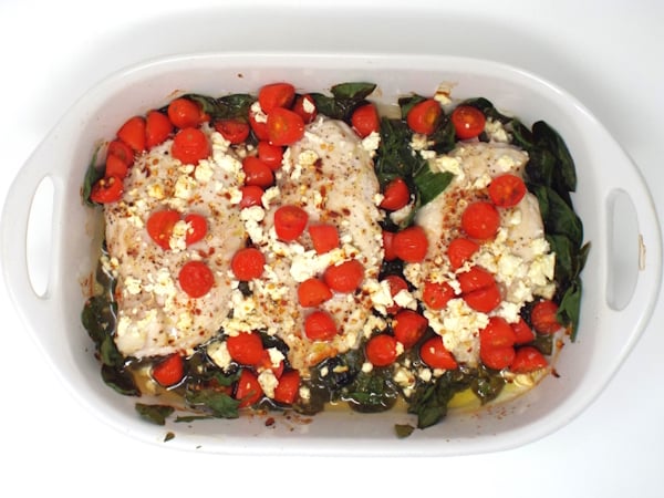 Baked Chicken with Spinach and Feta