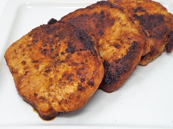 BBQ Rubbed Cast Iron Pork Chops