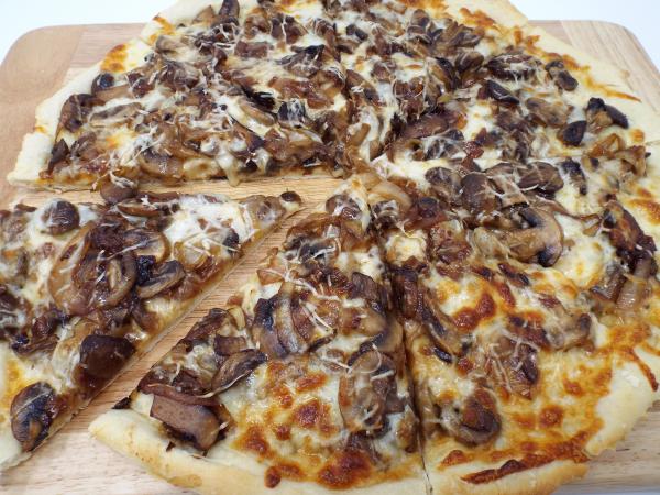 Mushroom and Caramelized Onion Pizza