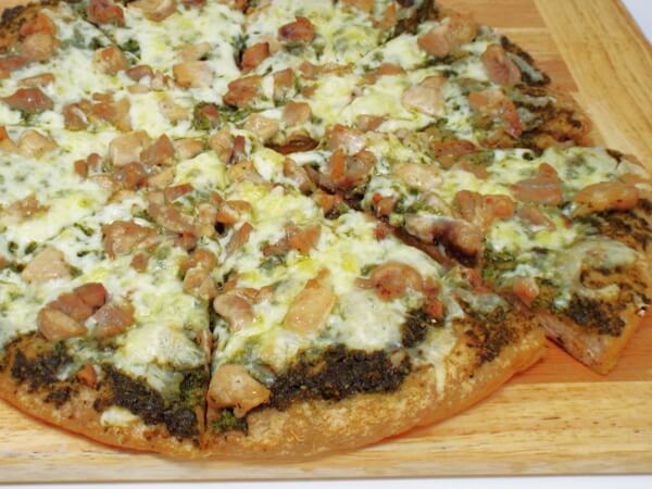 Homemade Chicken and Basil Pesto Pizza