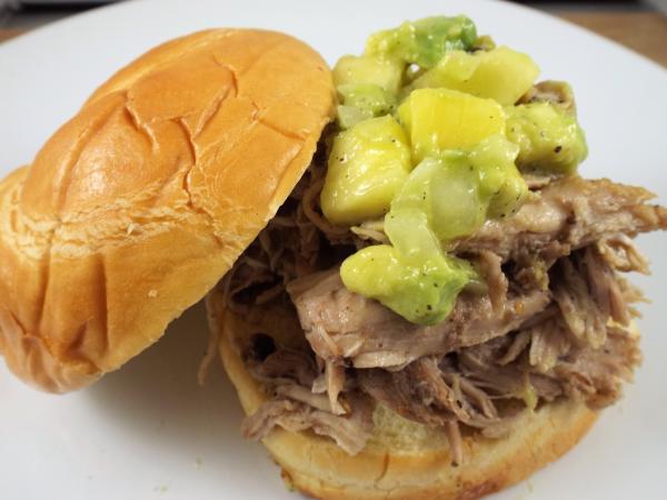 Shredded Jerk Chicken with Pineapple Avocado Salsa