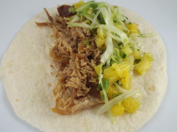 Slow Cooker Kalua Pork Tacos with Spicy Pineapple Slaw