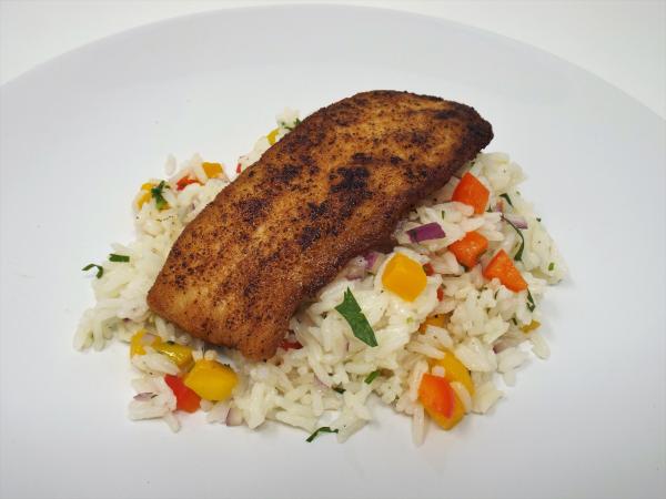 Cajun Spiced Mahi Mahi and  Mango Rice Salad