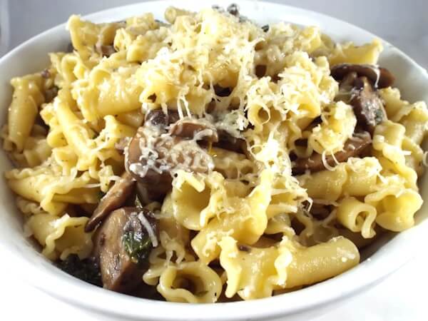 Mushroom and Spinach Campanelle Pasta
