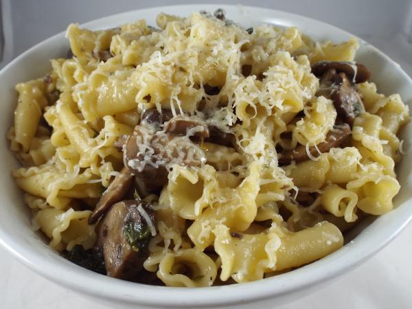 Mushroom and Spinach Campanelle