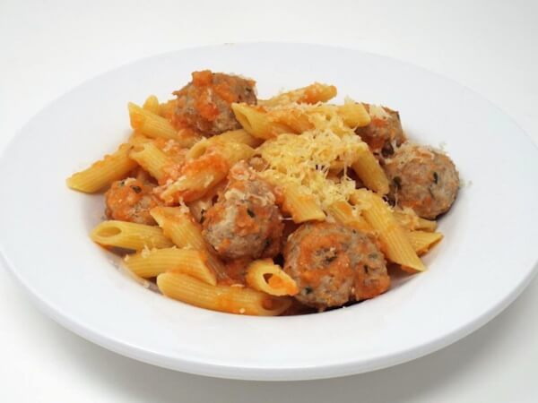 Penne with Mini Turkey Meatballs
