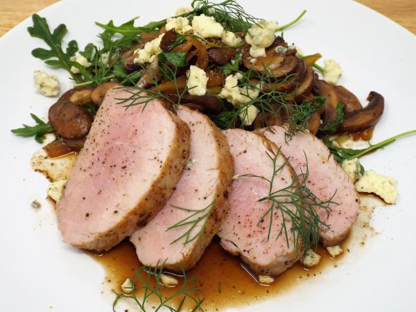 Pork Tenderloin with Warm Arugula Salad
