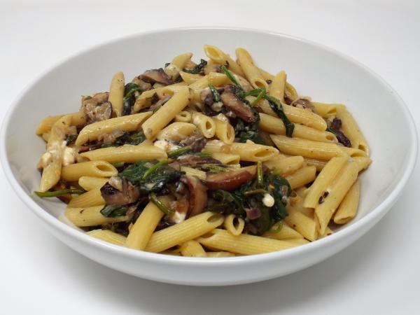 Portobello and Spinach Penne with Blue Cheese