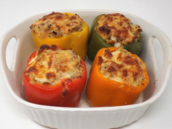 Italian Bread & Sausage Stuffed Peppers